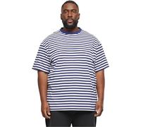 Urban Classics Men's T-Shirt TB6642 Regular Stripe Tee White/Dark Blue 5XL UK