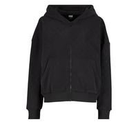 Urban Classics Men's Tb7121-ladies Jacquard Velvet Oversized Zip Hoody Sweatshirt, Black, L
