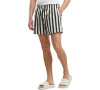 Urban Classics Men's Tb7347-striped Seersucker Swim Shorts Trunks, Black/Off-White, L