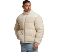 Urban Classics Men's Tb7940-fabric Mix Teddy Puffer Jacket, Whitesand, S