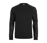Urban Classics Men's Tb845-raglan Leather Imitation Crew Sweater (Pack of 1)