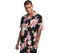 Urban Classics Men's Viscose AOP Resort Shirt T, Black, L