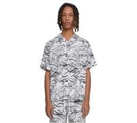 Urban Classics Men's Viscose AOP Resort Shirt, Whitescribble, XXXXX-Large