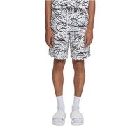 Urban Classics Men's Viscose AOP Resort Shorts, Whitescribble, XXL