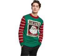 Urban Classics Men's Wanted Christmas Sweater Sweatshirt, x-masgreen/White, L