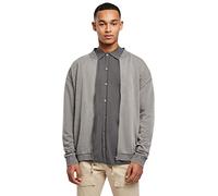 Urban Classics Men's Washed Sweat Bomber Jacket, Darkshadow, XXXXL