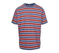 Urban Classics Men's Yarn Dyed Oversized Board Stripe Tee T-Shirt, Burnedred/Vintage Blue, M