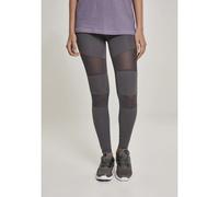 Urban Classics Women's Tech Mesh Leggings, High Waist, Mesh Inserts, Dark Grey, 4X-Large