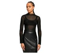 Urban Classics Women's Mesh Turtleneck Body T-Shirt 95% Nylon/5% Elastane Black M