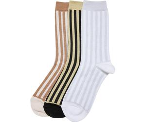 Urban Classics Metallic Effect Stripe Socks 3-Pack