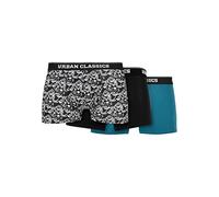 Urban Classics Organic Boxer Shorts 3 Pack Men's Boxer Shorts Set Multicoloured, Detail Aop/Black/Jasper, XL