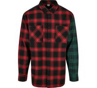 Urban Classics Oversized Mix Check Shirt Black/Red/Green