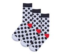 Urban Classics Pack of 3 Pairs of Basic Polka Dot Socks, White/Black, 35-38