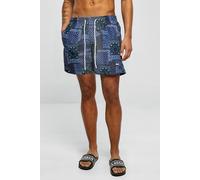 Urban Classics Men's Pattern Swim Shorts Trunks, Navy Bandana AOP, XS