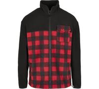 Urban Classics Patterned Polar Fleece Track Jacket Checkered Chest Pocket