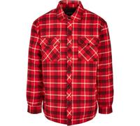 Urban Classics Plaid Quilted Shirt Jacket with Button Placket and Lining