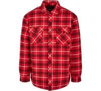 Urban Classics Plaid Quilted Shirt Jacket with Button Placket and Lining