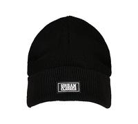 Urban Classics Plain Stitch Recycled Yarn Beanie Hat, Black, One Size