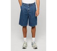 Urban Classics - Pleated Denim Raw Washed - Shorts - black - W36 - 100% Cotton W36