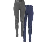 Urban Classics Pre-Pack Ladies Denim Jersey Leggings 2-Pack Leggings grey blue L