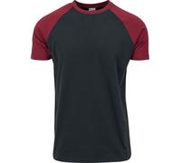 Urban Classics Men's Raglan Contrast Tee T-Shirt, Black/Burgundy, XXL