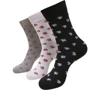 Urban Classics Recycled Yarn Flower Socks 3-Pack Socks Flowers Mid-Calf Design