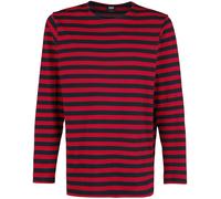 Urban Classics Men's Regular Stripe Ls T Shirt, Firered/Blk, L UK
