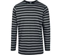 Long sleeve T-shirt Urban Classics regular stripe (grandes tailles) Grey 5XL