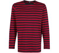Urban Classics Men's Long Sleeve T-Shirt Regular Stripe – Horizontal Stripe Pattern – Red/Black, S