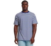 Urban Classics Men's Tb6642-regular Stripe Tee T-Shirt, White/Dark Blue, L