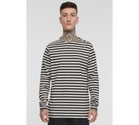 Urban Classics Men's Tb3801-regular Stripe Ls T-Shirt, Whitesand/Black, XL