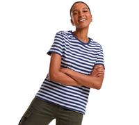 Urban Classics Women's Ladies Regular Striped Tee T-Shirt, White/Dark Blue, S