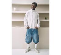 Urban Classics - Relaxed Denim Cargo New Light Blue Dirty Washed - Shorts - blue - W36 - 100% Cotton,Denim W36