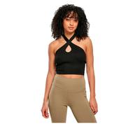 Women's ribbed knit cross-neck bodysuit Urban Classics Noir L