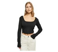 Women's long sleeve crop top Urban Classics Noir L