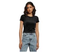 Urban Classics Women's Ladies Short Velvet Tee T-Shirt, Black, S