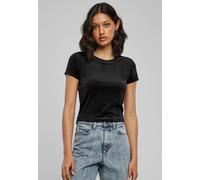 Urban Classics Women's Ladies Short Velvet Tee T-Shirt, Black, Large