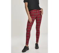 Urban Classics Skinny Tartan Gt Pants Red 33 Woman