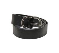 Urban Classics Small Ring Buckle Belt, Black/Silver, L