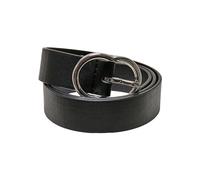 Urban Classics Small Ring Buckle Belt, Black/Silver, S