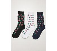 Urban Classics Socken Grumpy Santa Christmas Socks 3-Pack Black/Navy/White