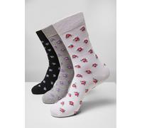 Urban Classics Socken Recycled Yarn Flower Socks 3-Pack Grey+Black+White