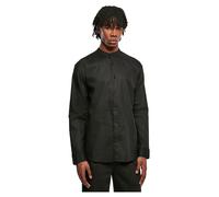 Urban Classics Stand Up Collar Long Sleeve Shirt Black S Men