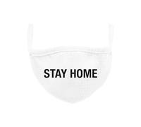 Urban Classics Stay Home Face Mask Face Mask for everyday use, Unisex Cotton Face Mask, Breathable Mouth & Nose Mask, Washable & Reusable, Patterned, White, One Size, Quantity: 1