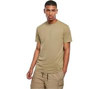 URBAN CLASSICS Stretch T-Shirt with Round Neckline, Basic Tee with Figure-Hugging Cut, Short-Sleeve Elastic Men's T-Shirt, Regular Fit, 100% Jersey Cotton, Colour: Khaki, Size: M
