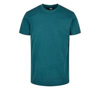 URBAN CLASSICS Stretch T-Shirt with Round Neckline, Basic Tee with Figure-Hugging Cut, Short-Sleeve Elastic Men's T-Shirt, Regular Fit, 100% Jersey Cotton, Colour: Teal, Size: S