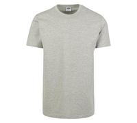 URBAN CLASSICS Stretch T-Shirt with Round Neckline, Basic Tee with Figure-Hugging Cut, Short-Sleeve Elastic Men's T-Shirt, Regular Fit, 100% Jersey Cotton, Colour: Grey, Size: 4XL