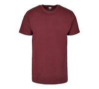 URBAN CLASSICS Stretch T-Shirt with Round Neckline, Basic Tee with Figure-Hugging Cut, Short-Sleeve Elastic Men's T-Shirt, Regular Fit, 100% Jersey Cotton, Colour: Redwine, Size: 5XL