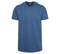 URBAN CLASSICS Stretch T-Shirt with Round Neckline, Basic Tee with Figure-Hugging Cut, Short-Sleeve Elastic Men's T-Shirt, Regular Fit, 100% Jersey Cotton, Colour: Vintageblue, Size: S
