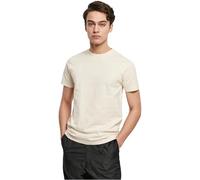URBAN CLASSICS Stretch T-Shirt with Round Neckline, Basic Tee with Figure-Hugging Cut, Short-Sleeve Elastic Men's T-Shirt, Regular Fit, 100% Jersey Cotton, Colour: Whitesand, Size: M